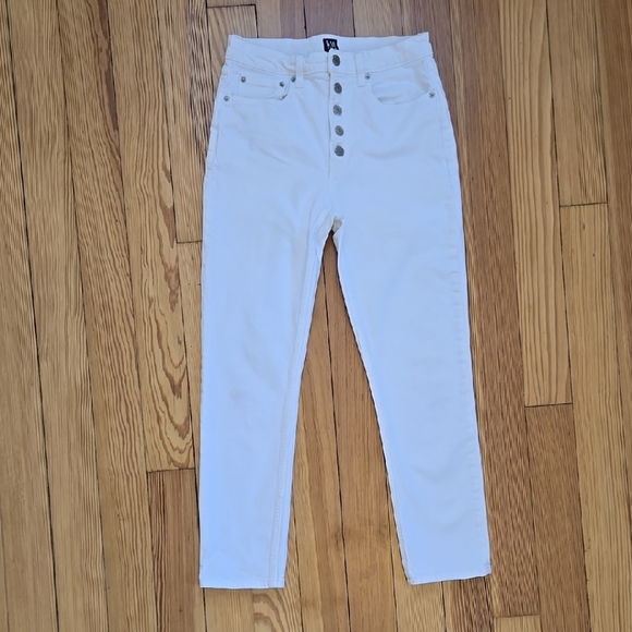 Gap 1969 Denim - Gap High Rise White Button Fly Vintage Slim Jeans 6 Minimalist Slim Straight